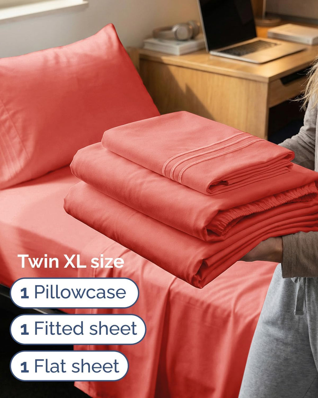 Twin XL Size 3 Piece Sheet Set - Comfy Breathable & Cooling Sheets - Hotel Luxury Bed Sheets for Women & Men - Deep Pockets, Easy-Fit…