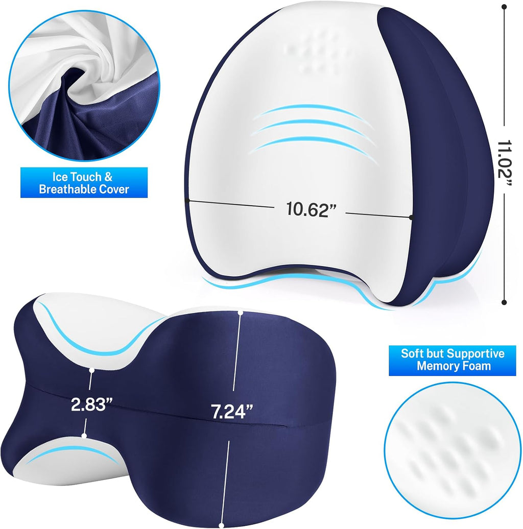 TranquilMoments Knee Pillow for Side Sleepers, Leg Pillow with Cooling Cover, Memory Foam Leg Pillow for Side Sleeping, Heart-Shape…