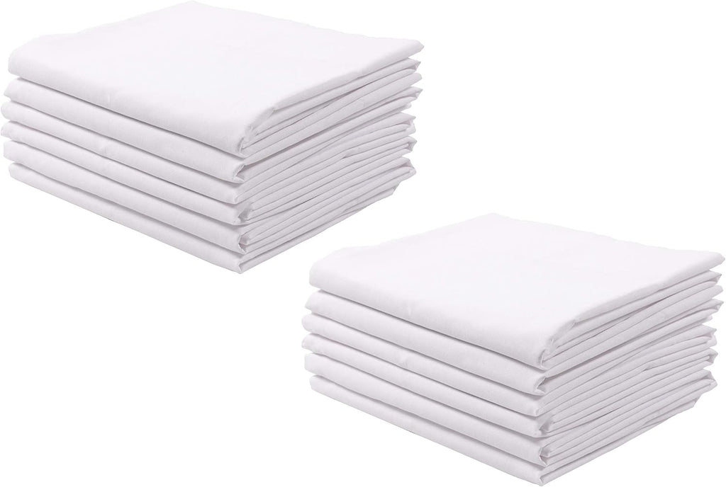 KAF Home Brushed Microfiber Pillow Cases Bulk Pack, Control Allergies and Ensure Sound Sleep, Set of 12 (White, Queen)