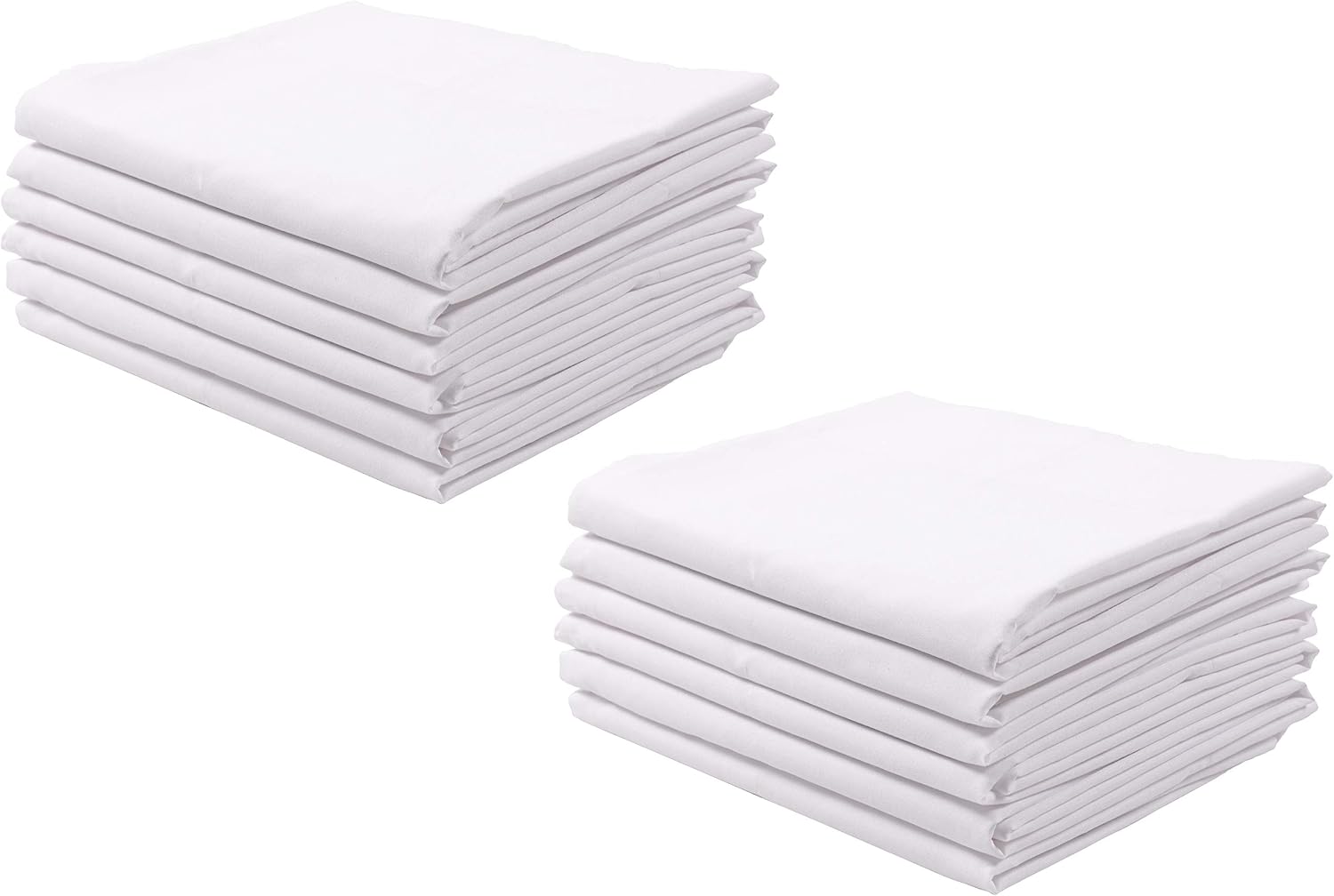 KAF Home Brushed Microfiber Pillow Cases Bulk Pack, Control Allergies and Ensure Sound Sleep, Set of 12 (White, Queen)