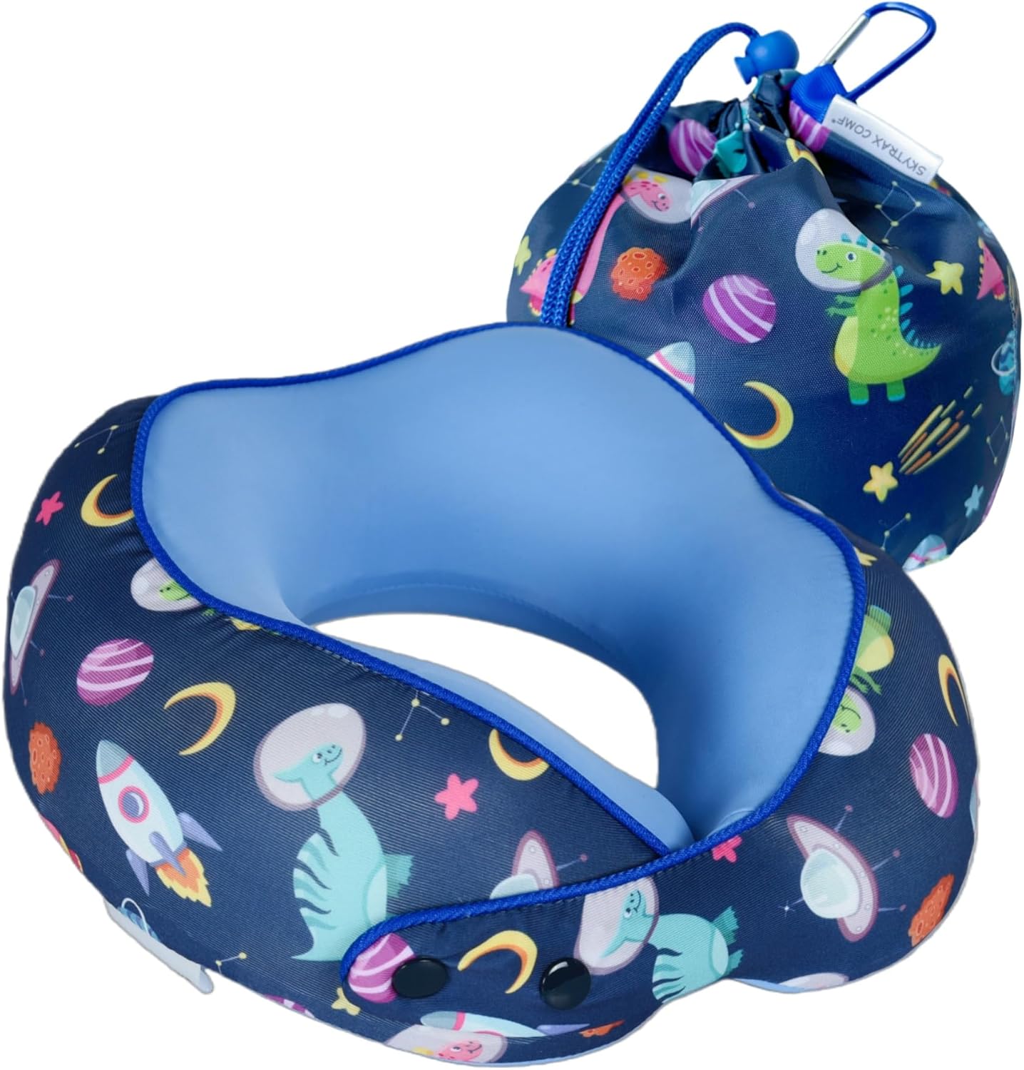 Skytraxcomf SKYTRAX® Certified Kids Safe Memory Foam Travel Neck Pillows for Kids and Toddlers, Cute Cartoon Design, Car Seat & Airplane He…