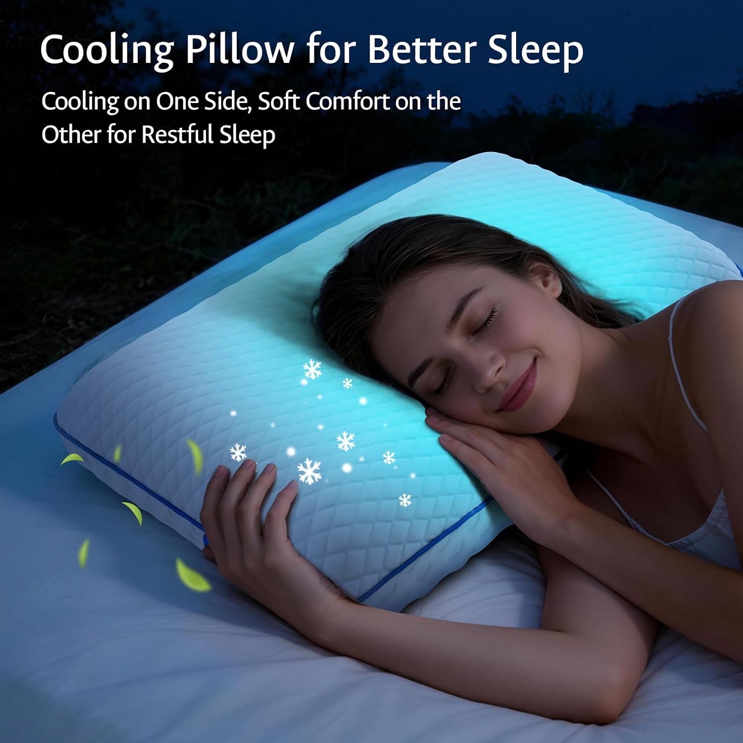 Fulocean Cooling Gel Memory Foam Pillows for Sleeping Standard Size, Bamboo Rayon Bed Pillow for Back Side Sleeper, Medium Firm Contoured S…