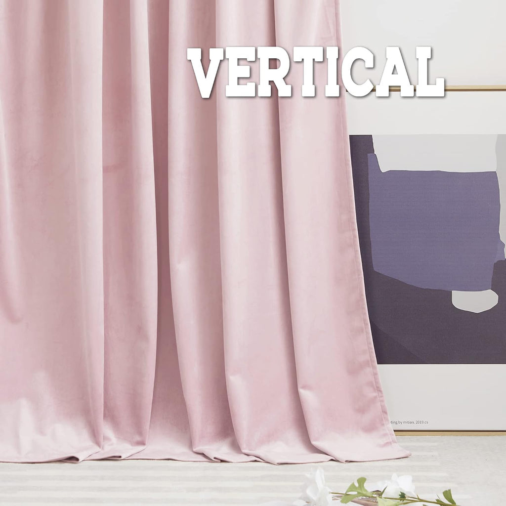 Rybhome RYB HOME Pink Velvet Curtains 84 inches - Blackout Curtains for Living Room, Thermal Insulated Noise Reducing Panels Soft Luxury Wi…