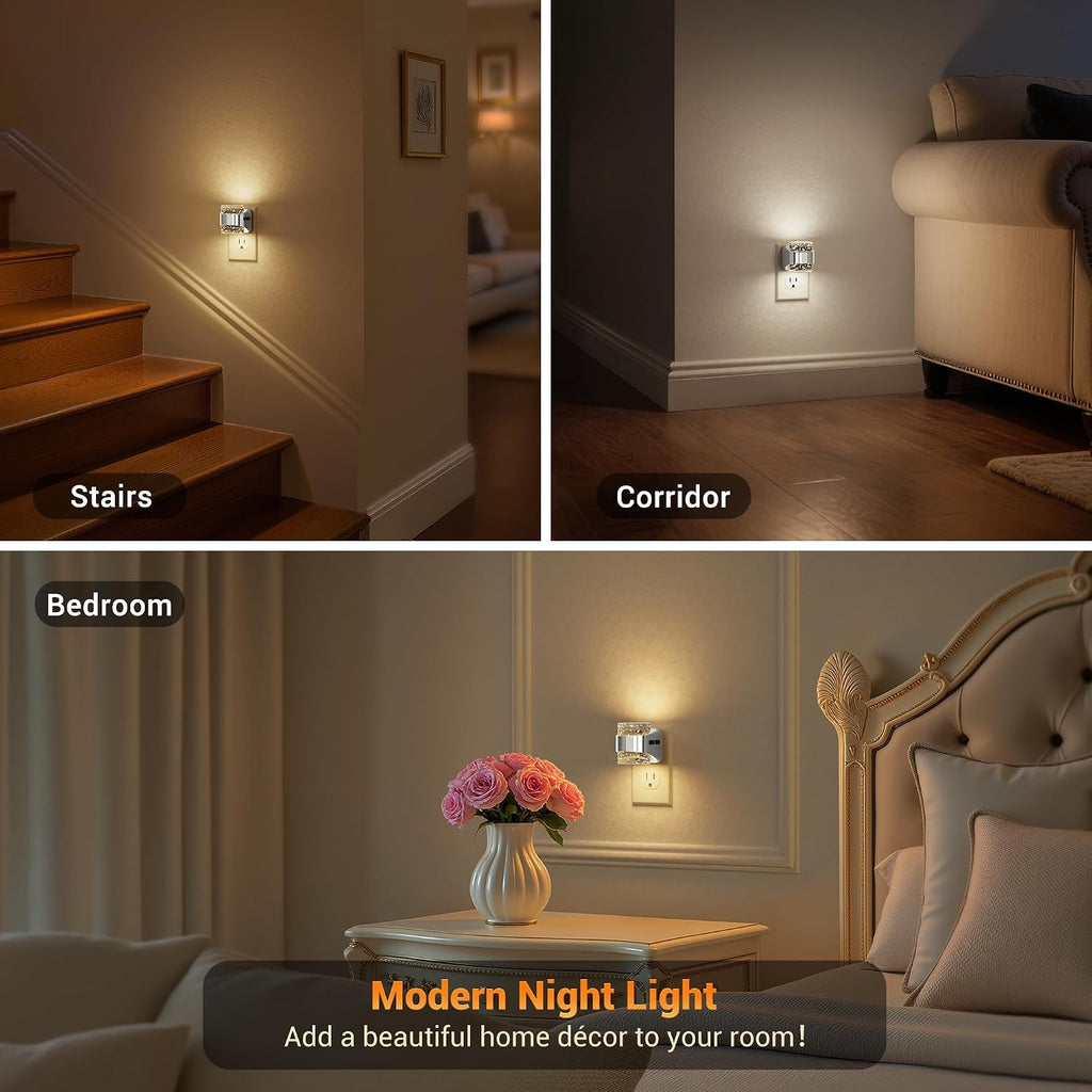 JandCase LED Night Light, Bubble Night Lights Plug into Wall, [2 Pack]Night Light3000K/4000K/5000K & 3 Brightness Levels, Dimmable…