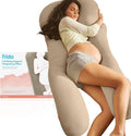 Frida Mom Full Body Support Pregnancy Pillow, Cooling Pregnancy Pillow, Wraps Around for All Over Support, Extended Length to Support…