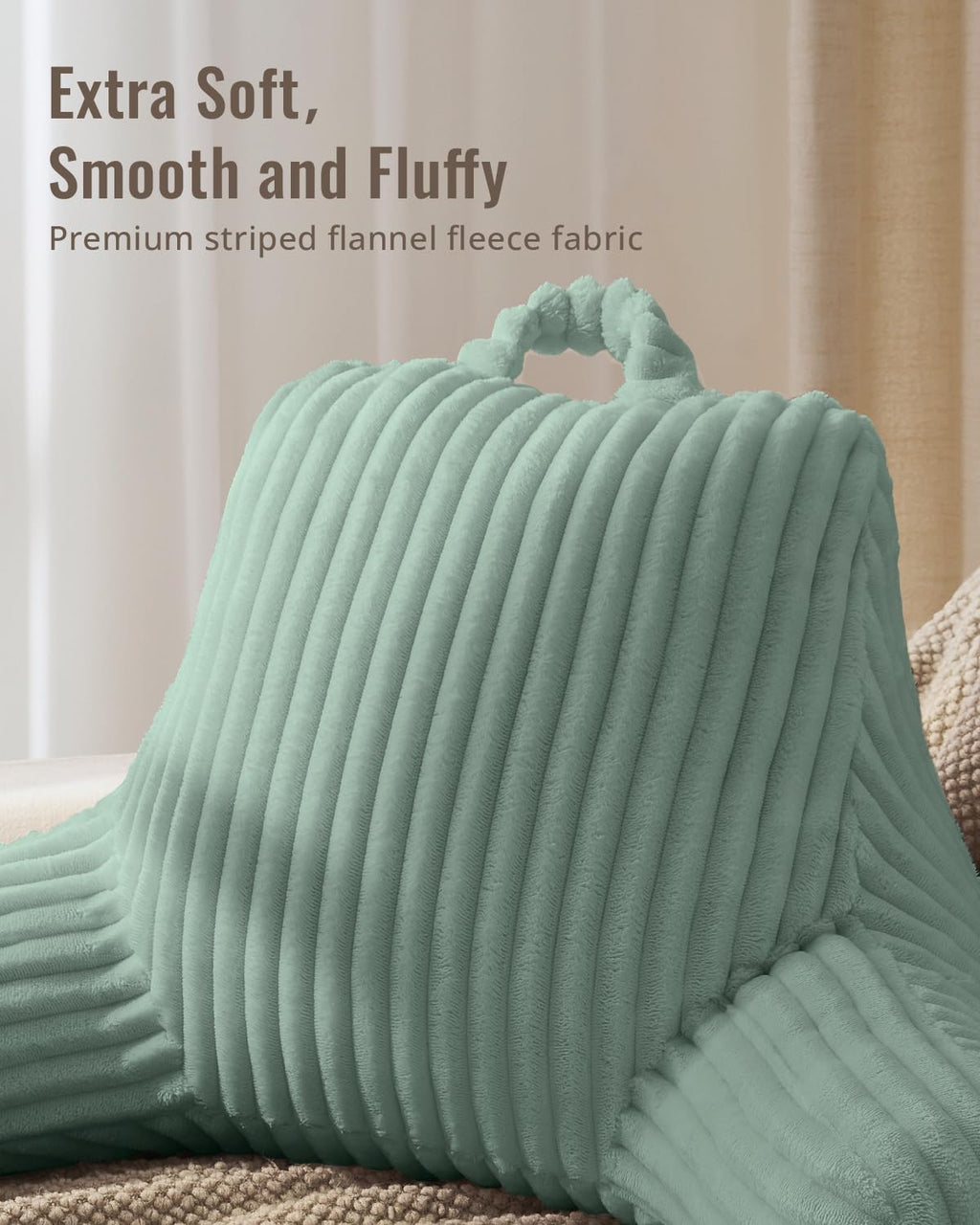 BlissfulDiary Blissful Diary Reading Pillow for Sitting in Bed, Large Flannel Back Pillow Bed Sitting Up for Adult & Children, Backrest Cus…