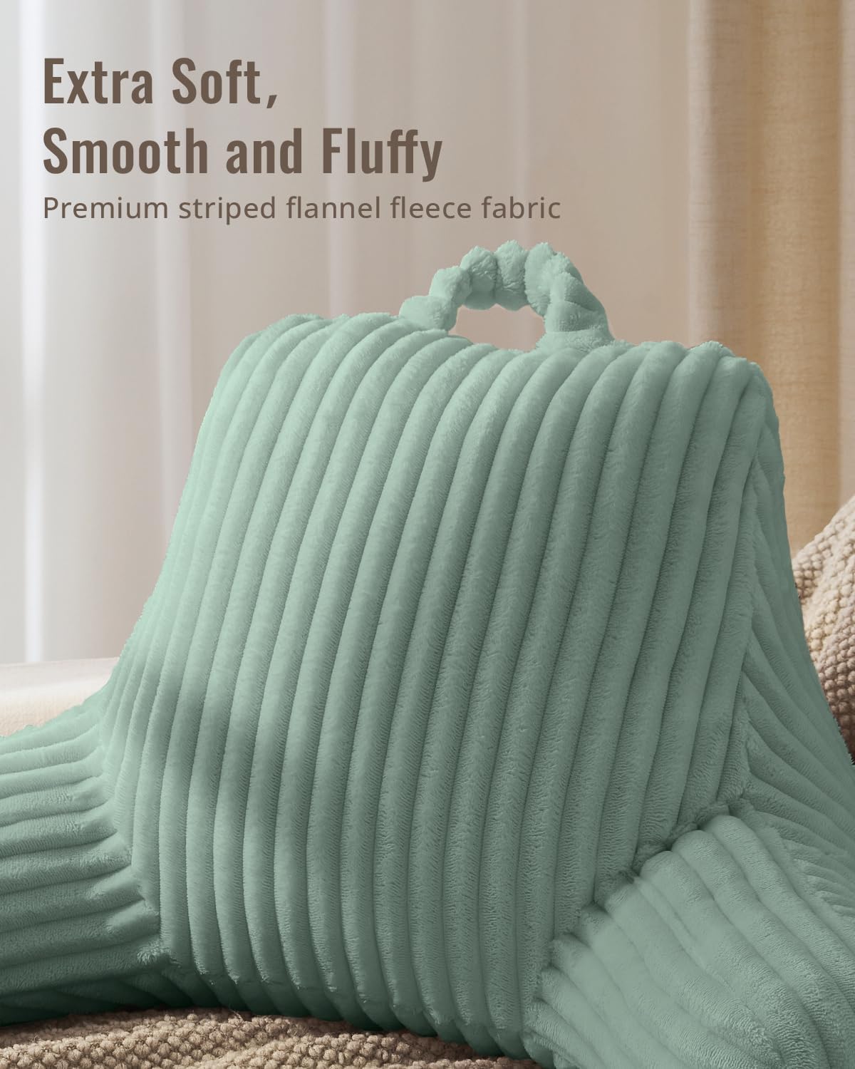 BlissfulDiary Blissful Diary Reading Pillow for Sitting in Bed, Large Flannel Back Pillow Bed Sitting Up for Adult & Children, Backrest Cus…