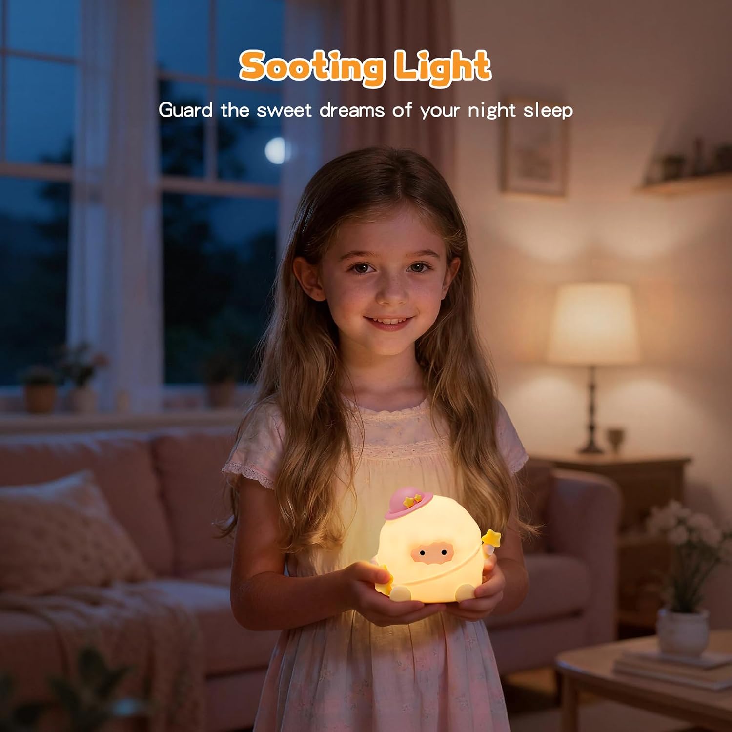 Baby Night Light, Touch Control Rechargeable Nursery Lamp with Dimmable Soft Light, Portable 3 Brightness Level and 7 Colors LED…