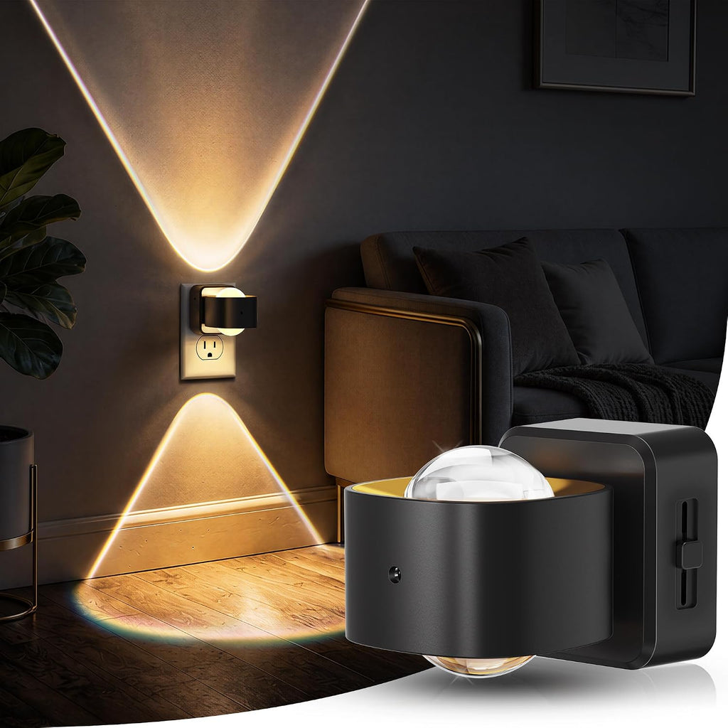 Briignite Night Light Projector, LED Night Lights Plug into Wall, 180° Rotating Night Light for Kids, Dusk to Dawn Sensor, 0-150LM…