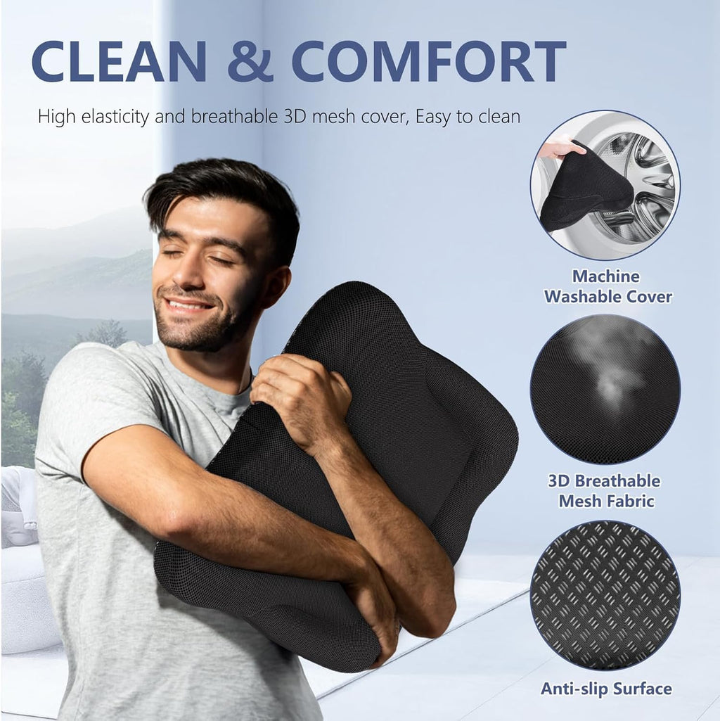 Tsmertor Thicker Seat Cushion for Office Chair, Big Gel Seat Cushion for Long Sitting, Support for Sciatica & Back, Breathable Chair Seat…