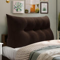 WOWMAX 80% Cotton & 20% Linen Blend Headboard Pillow – Full Size Reading Wedge Backrest for Bed, Handmade Firm Support Bolster Cushion…