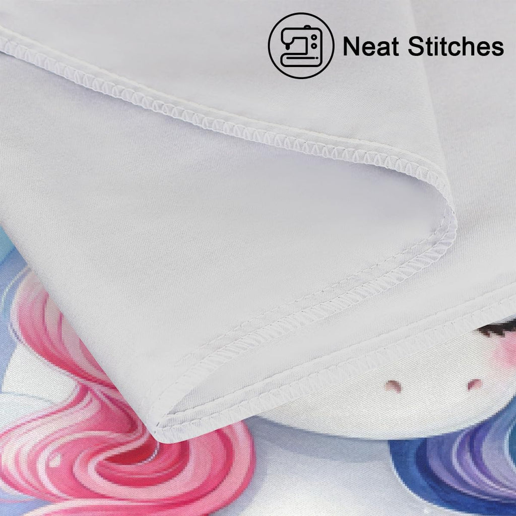 Satin Pillowcase for Hair and Skin Rainbow Pink Aniaml Unicorn Soft Silk Pillow Case with Envelope Closure Cooling Pillow Cases Slip…