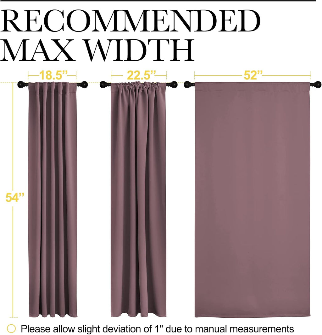 Nicetown Window Treatment Curtains Room Darkening Drapes - (Dry Rose Color) 52 Width X 54 Drop Each Panel, 2 Panels Set, Curtains and Drape…