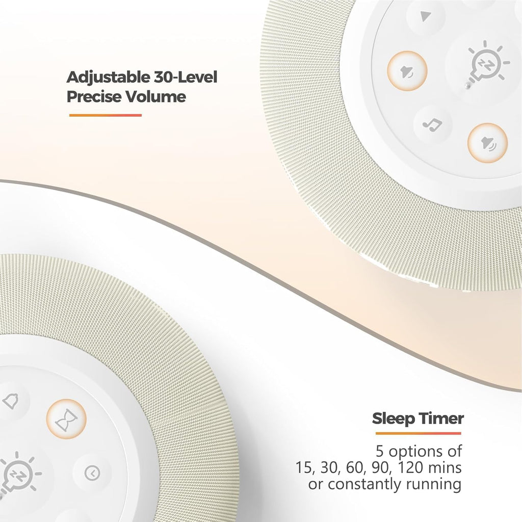 Reacher Auto-Dimmable Alarm Clock White Noise Machine with Night Light, 20 Soothing Sounds, Sleep Timer, Fabric LED Display, Precise…