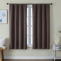 Simplebrand Ava Chocolate Blackout Curtains for Bedroom 63 Inch Length 2 Panels Set, Privacy Thermal Insulated Rod Pocket Door Window Curta…