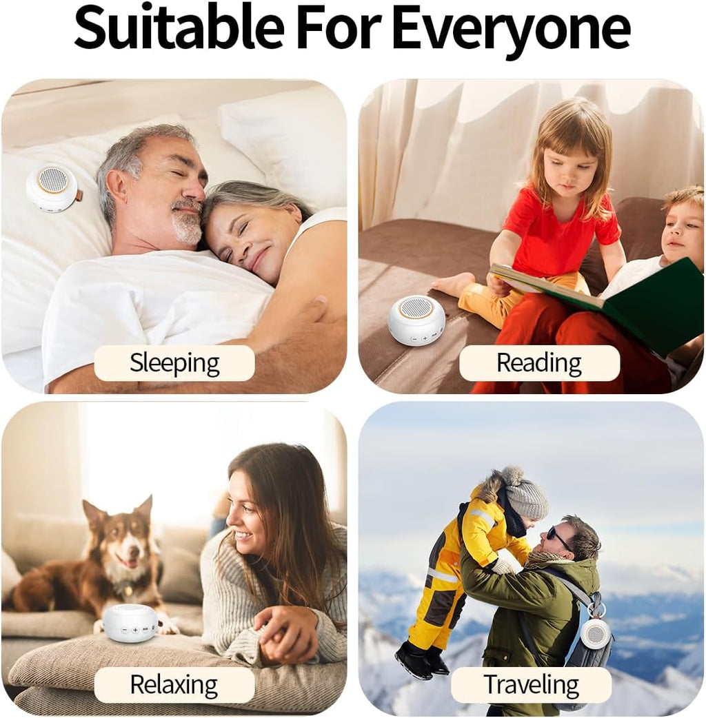 Sound Machine Noise Machine with 30 Soothing Sounds 12 Night Lights 4 Timers Memory Function 32 Level Volume Rechargeable Battery for…