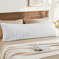 Bedelite Fluffy Faux Fur Body Pillow Cover with Zipper, Luxury Plush 3D Striped Pillow Cover 20x54 Inches, Super Soft and Cozy Long Body Pi…