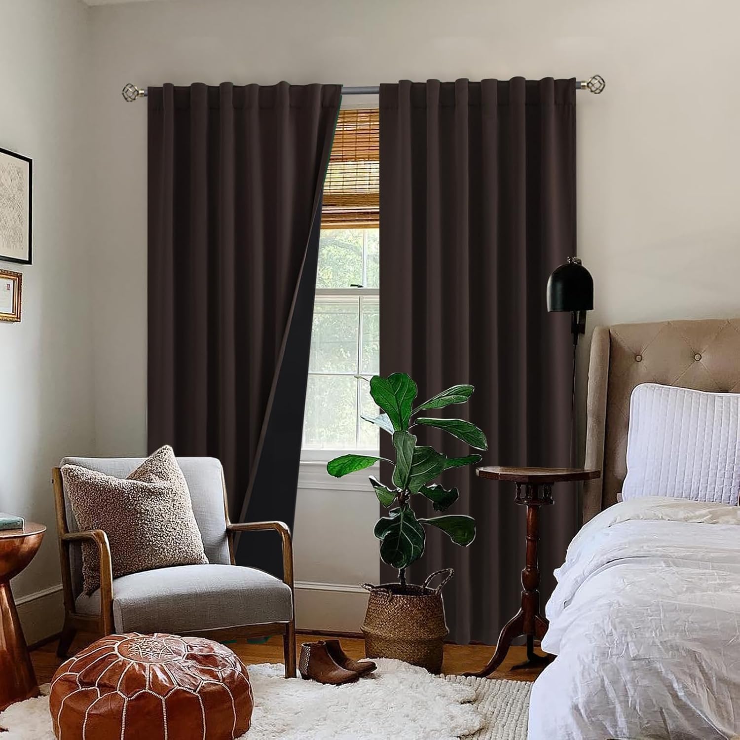 BGment 100% Blackout Curtains 90 Inches Long with Thermal Insulation Liner, Long Curtains Rod Pocket and Back Tab Soundproof Room…