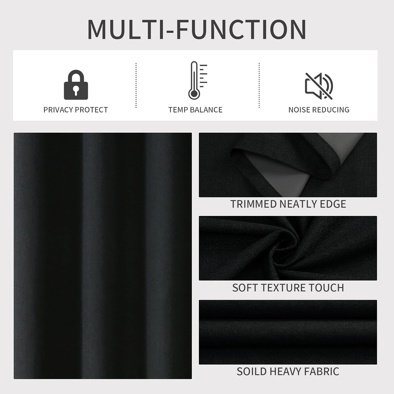Joydeco Blackout Curtains 72 Inches Long 2 Panels Burg, Room Darkening Curtains for Bedroom, 100% Black Out Textured Thermal Drapes Privacy…