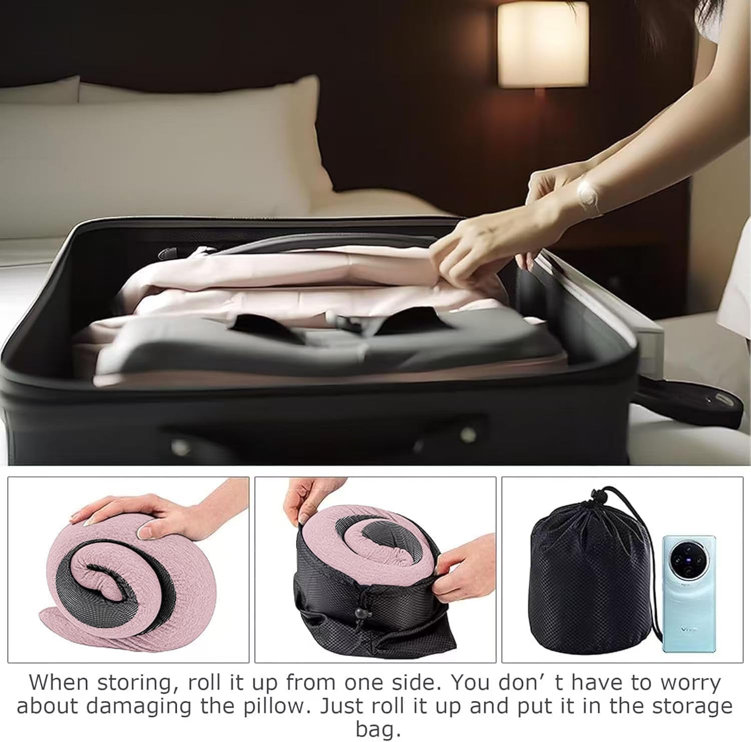 WEERSHUN Travel Pillow for Airplanes, 2026 New Memory Foam Neck Pillow with Chin Wrap for Traveling, Suitable for Airplanes, Offices and…