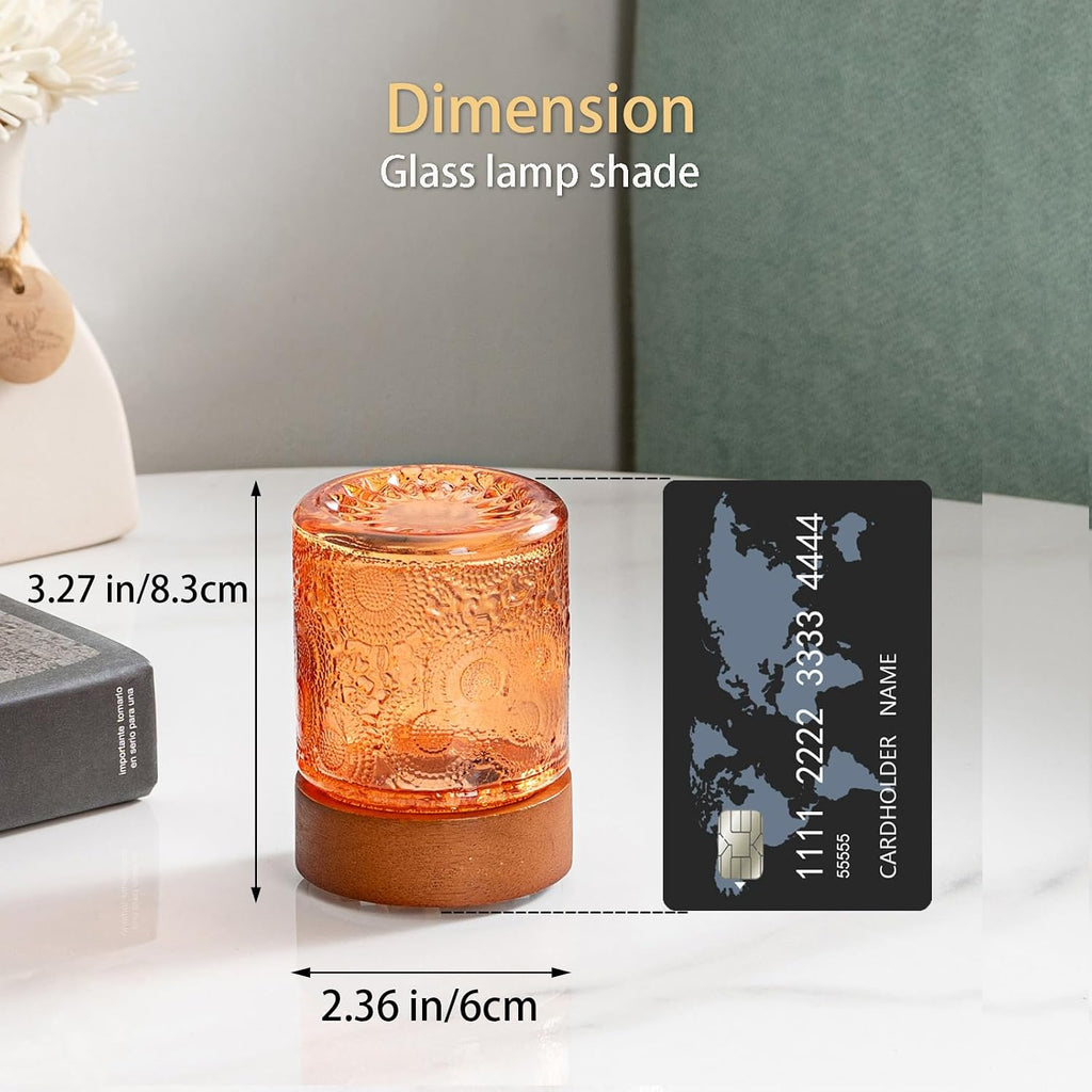 Mini Lamps with Timer, Small Battery Operated Night Lights for Adults, Cordless Glass Vintage Sleep Nightlights, Portable Cordless Night…
