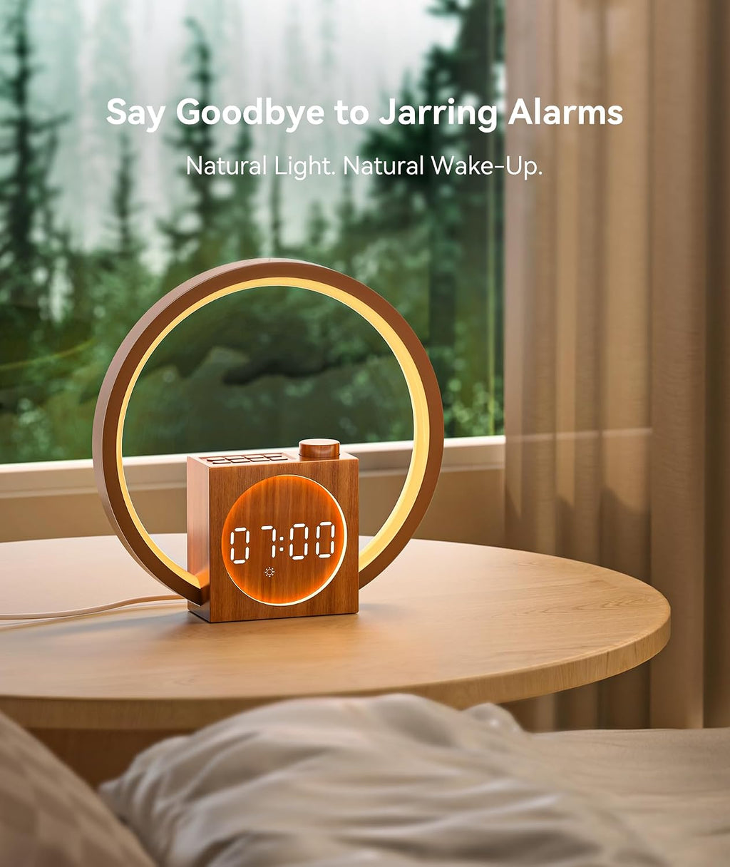 Dreamegg Sunrise Alarm Clock - Sound Machine for Sleep, 12 Ambient Colors &20-Level Dimmable Night Light, 25 Soothing Sounds, White Noise M…
