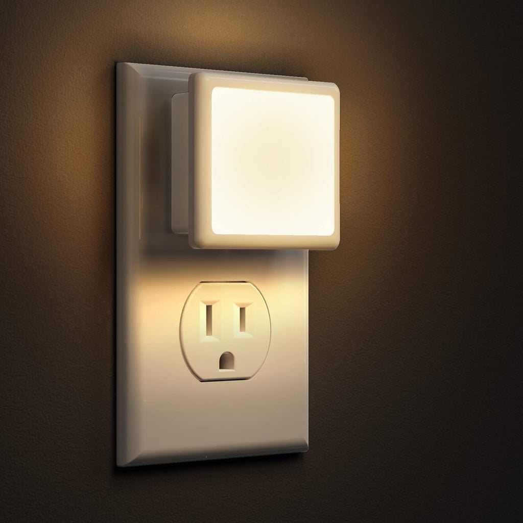 L LOHAS LED Night Lights Plug into Wall 2-Pack, 0.3W Plug in Night Light, Dusk to Dawn, 3000K Soft White, Bright Nightlight Auto-On/Off…