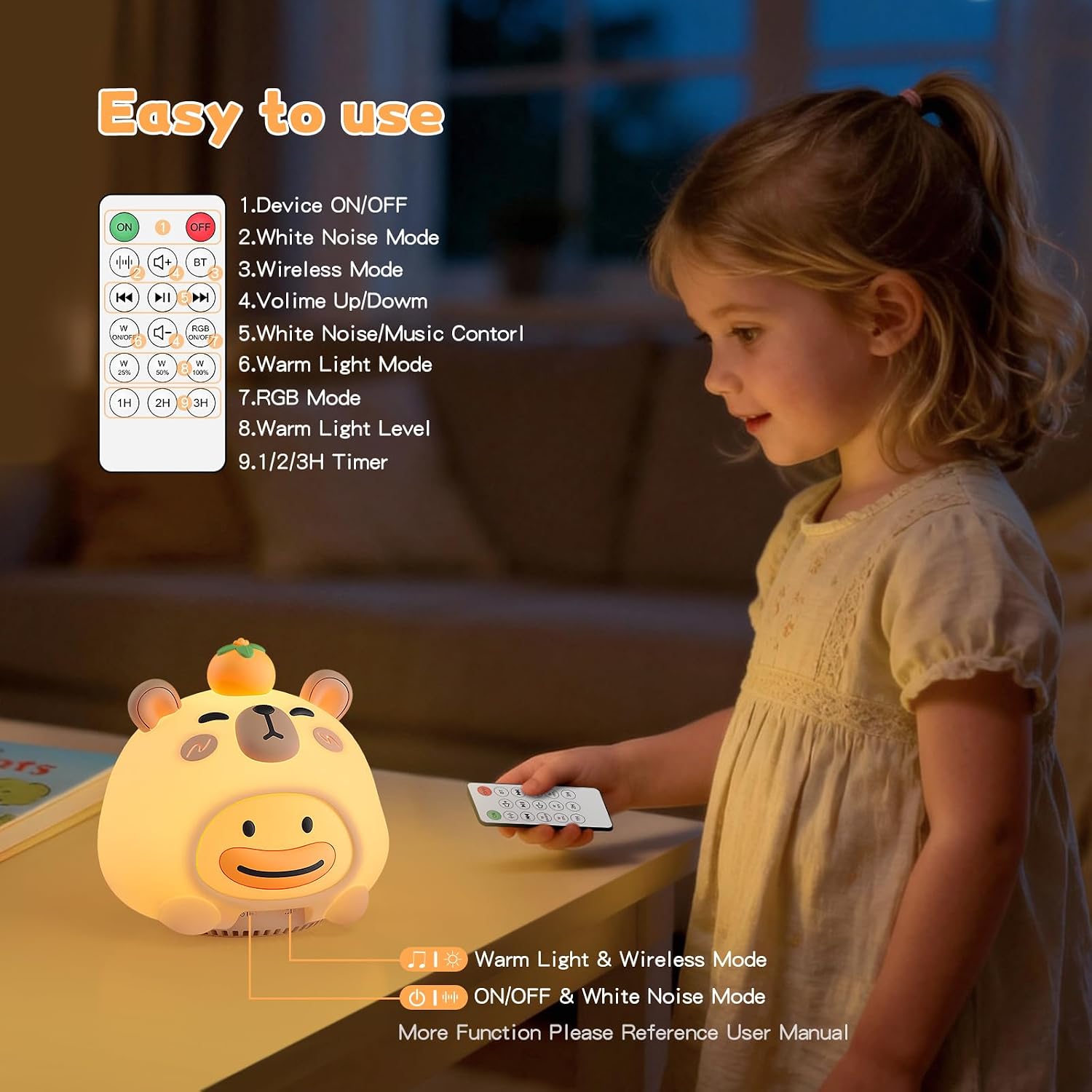 Baby Sound Machine, 20 Soothing Sounds White Nosie for Sleeping, Rechargeable Night Light with Speaker, 3 Brightness Levels Remote and…
