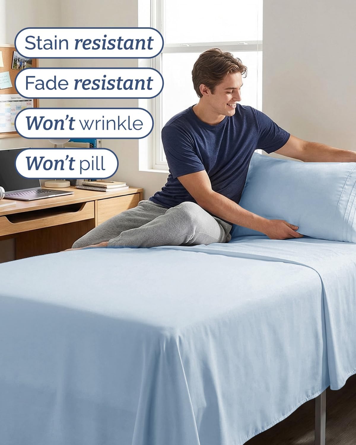 Twin XL 4 Piece Sheet Set - Comfy Breathable & Cooling - Hotel Luxury Bedding for Women, Men, Kids, Teens & Children - 1 Flat & 1 Fitted…