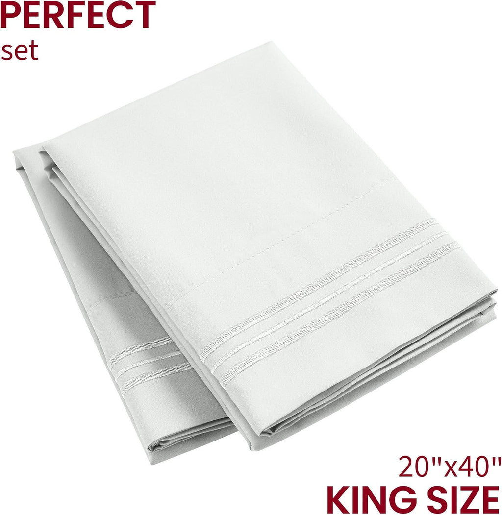 Mellanni Pillow Cases - Luxury, Extra Soft, Cooling Pillow Covers - 2 PC Iconic Collection Pillowcases - Envelope Closure (King 20" x 40",…