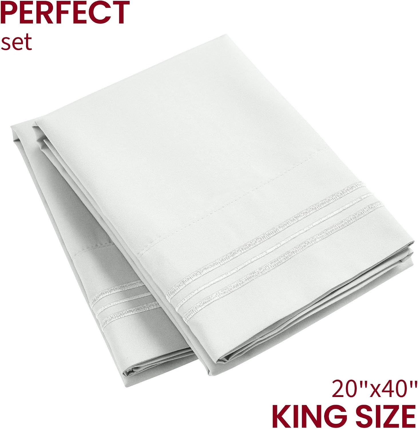 Mellanni Pillow Cases - Luxury, Extra Soft, Cooling Pillow Covers - 2 PC Iconic Collection Pillowcases - Envelope Closure (King 20" x 40",…