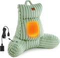 Amélie Home Heated Faux Fur Reading Pillow 3 Temperature Backrest for Sitting in Bed Support Cushion, USB-Powered(No Power Bank Included)…