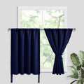 Jiuzhen Short Blackout Curtains for Small Window - Cafe Room Darkening Privacy Thermal Insulated Half Window Curtains Tiers for Bathroom, Ki…