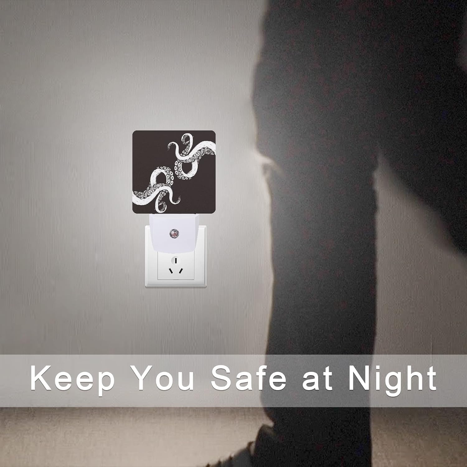 Octopus Night Light Plug-in LED Nightlights Auto Sensor Night Lamp Dusk-to-Dawn Lamp Home Decor for Nursery Children Girls Boys