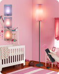 Dimmable Pink Floor Lamp for Living Room with Remote and Foot Switch, Corner Floor Lamp for Bedroom, 64.4" Standing Tall Lamp, 10W 900LM…