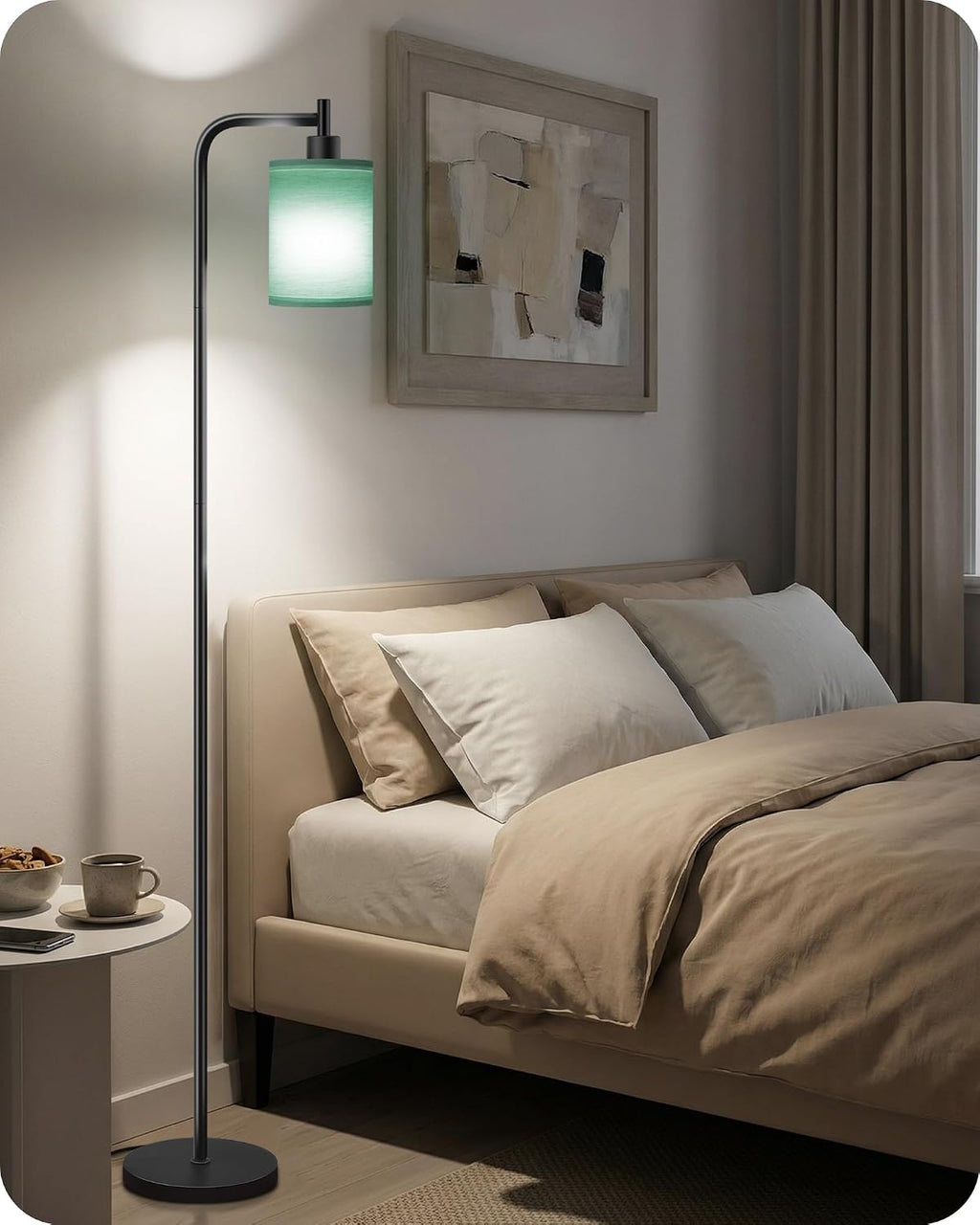 Dimmable Floor Lamp for Living Room with Remote and Foot Switch, Modern Standing, Corner Lamp,10W Bulb 3 Color Temperatures, for Bedroom…
