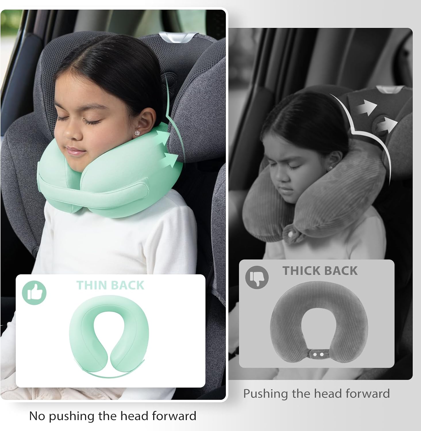 urnexttour Car Pillow for Big Kids Travel Neck Pillows, Memory Foam Neck Support Travelling Pillow with Washable Cotton Pillowcases and…
