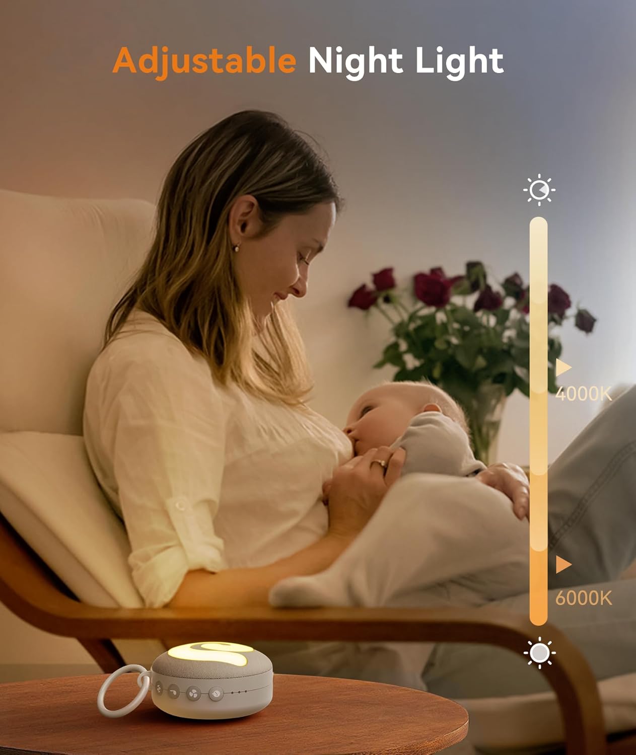 Dreamegg Portable Sound Machine Baby - D11 White Noise Machine for Baby Sleeping with Night Light, White Noise, Lullaby, Nature Sounds…