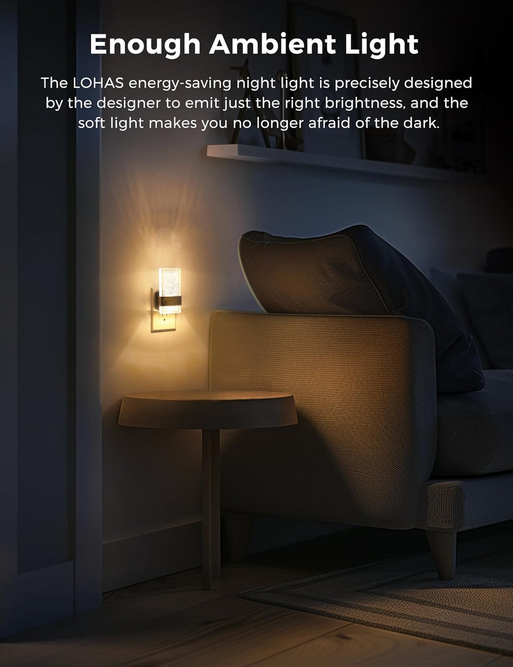 L LOHAS LED Night Lights Plug Into Wall, 2 Pack Plug in Night Light LED with Dusk to Dawn Sensor, 0-100LM Dimmable Nightlight, Wall…