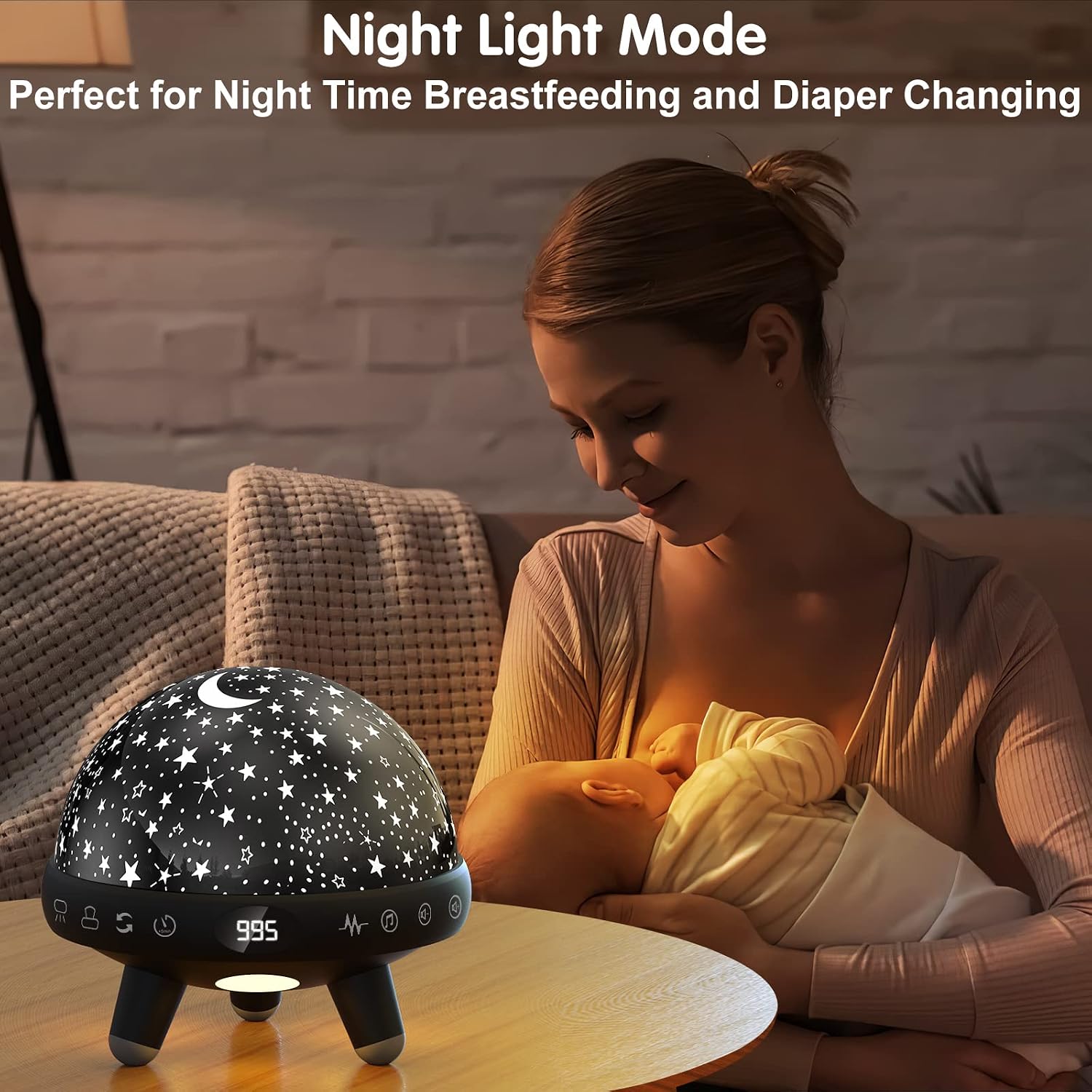 Yachance Kids Night Light Projector with Music.Baby Night Light Star Projector with Remote & Timer.Baby Sensory Lights Toys for Kids.Sound…
