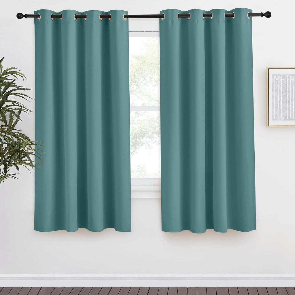 NICETOWN Blackout Drape for Nursery, Sea Teal, 1 Panel, 55 by 68-inch, Home Fashion Thermal Insulated Blackout Room Darkening…