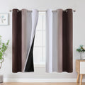 Estelartextiler Estelar Textiler Brown and Greyish White Ombre Blackout Curtains for Bedroom, Full Room Darkening Grommet Curtains for Livi…