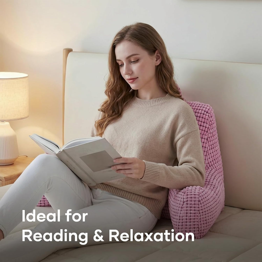 NOONTIDE Reading Pillow L-Size with Top Handle, Uniquely Designed Soft Fabric, Ergonomic Back Support for Bed, Couch & Reading, Comes…