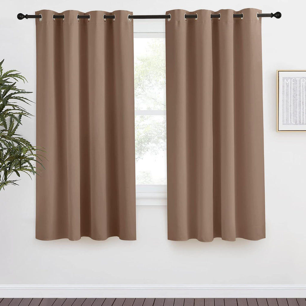 NICETOWN Grommet Top Blackout Curtain Panel, 55 inches Wide by 68 inches Long, 1 Piece, Cappuccino Color, Thermal Insulated Room…