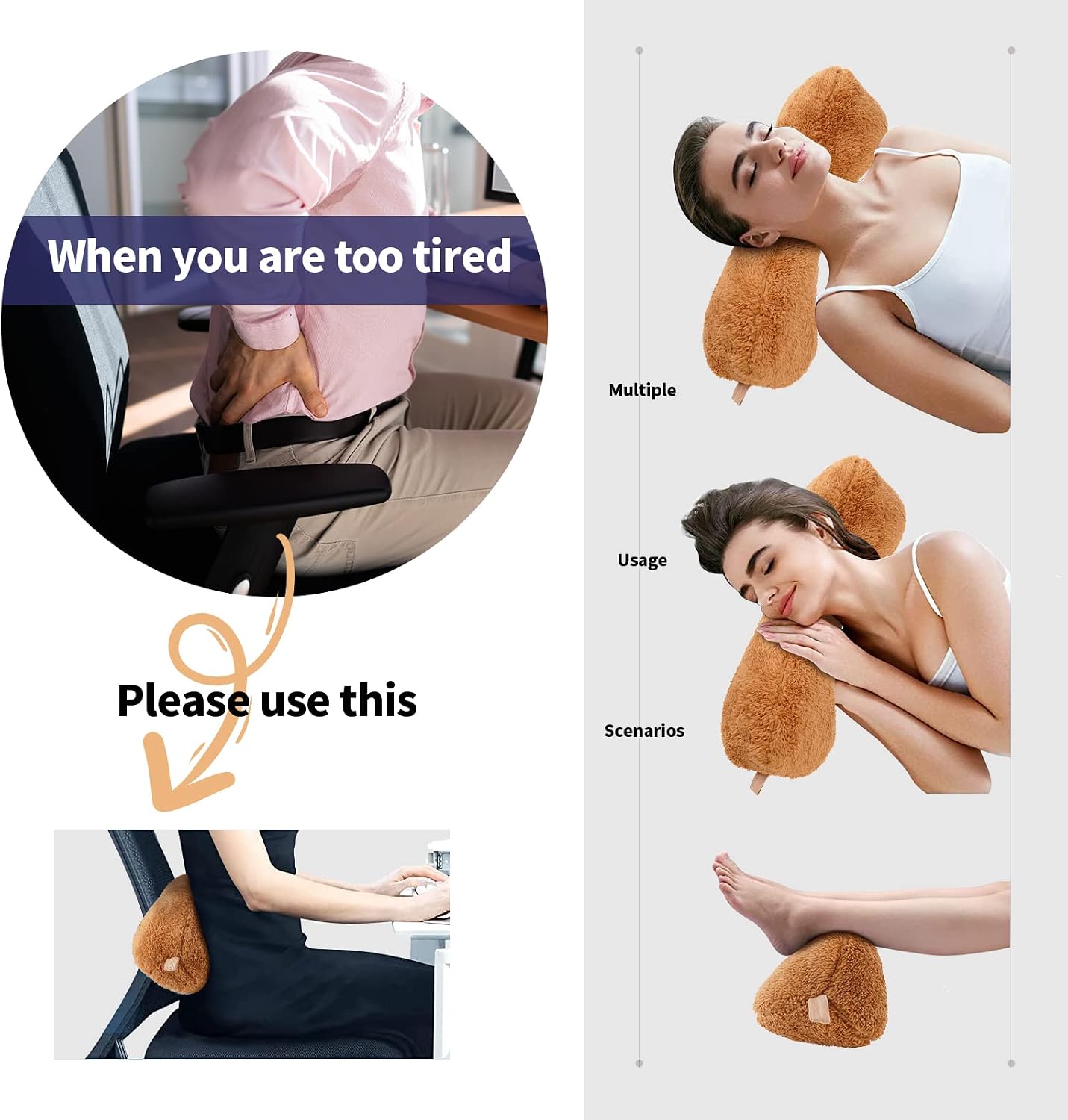 Vcomsoft Head Recliner Pillow Adjustable Cotton Headrest Pillows for Recliner Chairs, Neck Support Pillow for Travel Home Sofa Armchair wit…