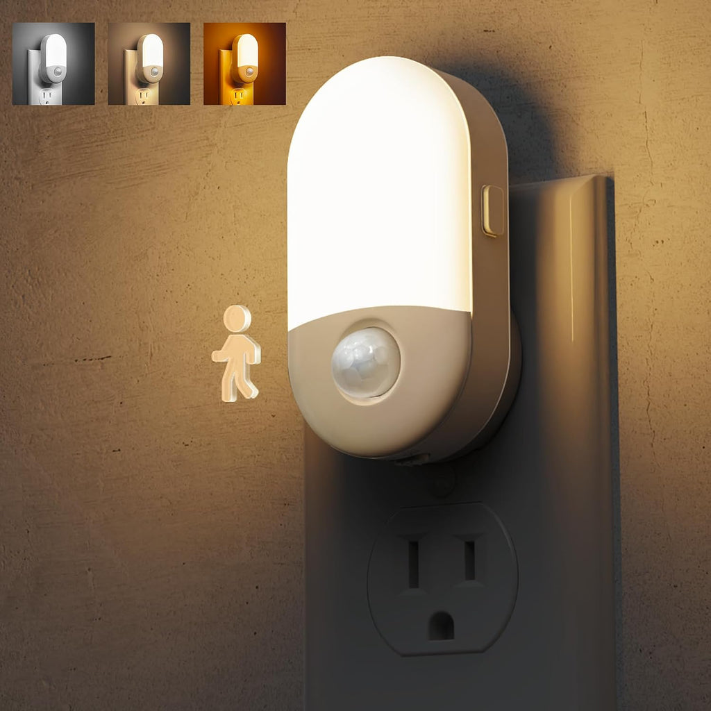 L LOHAS LED Motion Sensor Night Light, 4Pack, Motion Activated Night Light, Night Lights Plug into Wall, 3CCT Amber/3000K/5000K…