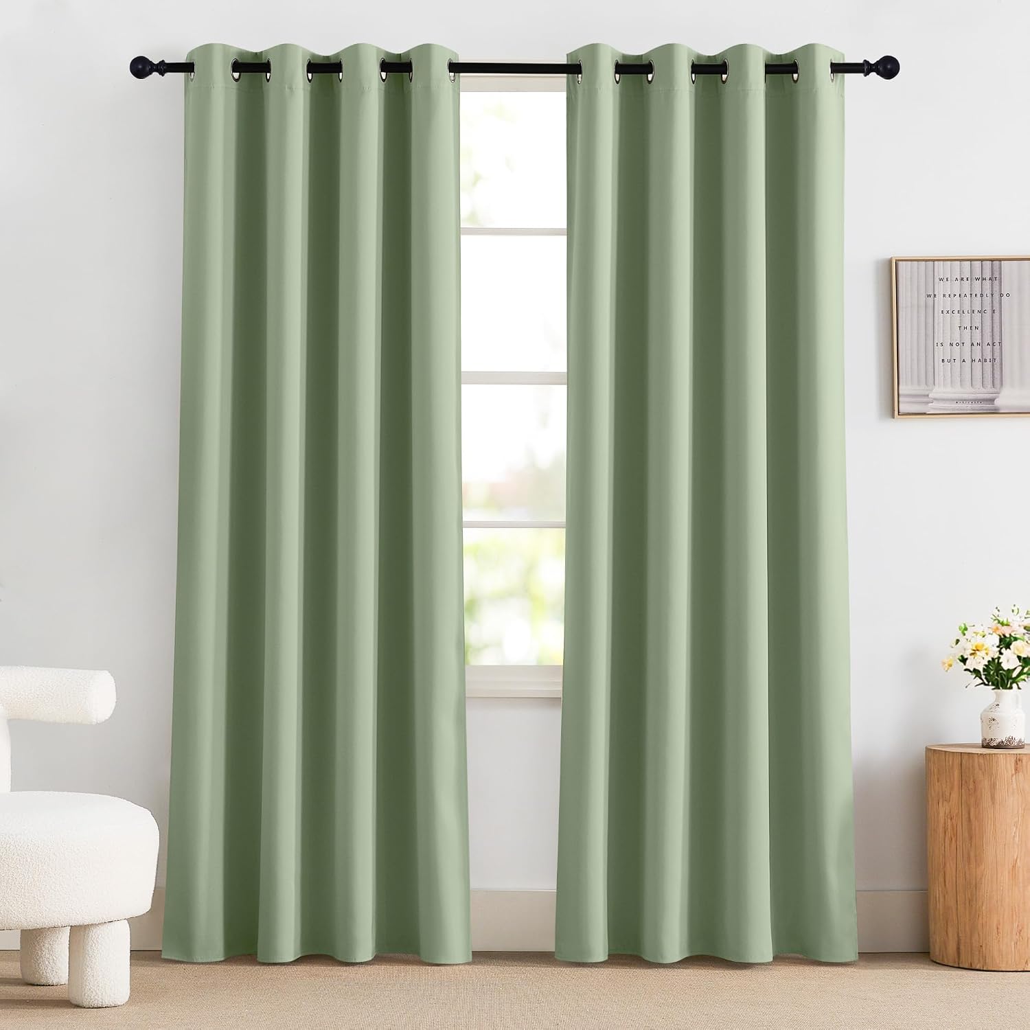 NICETOWN 100% Blackout Curtains 84 inch Long for Bedroom, Total Blackout Thermal Insulated Grommet Long Window Curtains 2 Panels Set, 2…