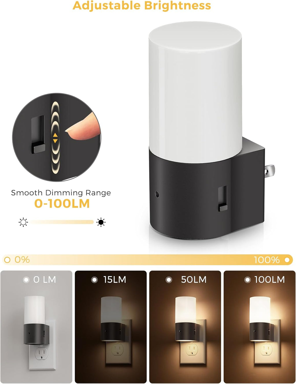 L LOHAS LED Night Lights Plug into Wall, Modern Night Light with Dusk to Dawn Sensor, Soft White 3000K, 0-100LM Dimmable Night Light for…