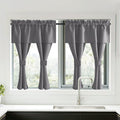 Nicetown Short Curtains with Attached Valance for Small Window, Thermal Insulated Rod Pocket Room Darkening Curtains for Living Room, 52" W…