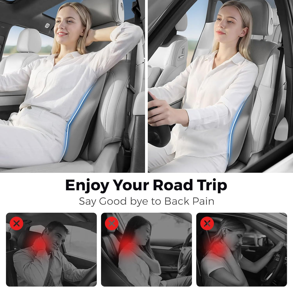 Bebas Lumbar Support Pillow for Car, Memory Foam Back Cushion for Driving, Ergonomic Lumbar Pillow for, Comfort Lower Back Support for Off…